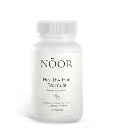 NOOR HAIR Healthy Hair Formula Hair Growth Supplement Supporting Thick Hair and Fast Hair Regrowth. Vitamin C B6 Zinc Propietary Non-GMO & Gluten Free Womens Hair Loss Vitamins - 30 Day Supply