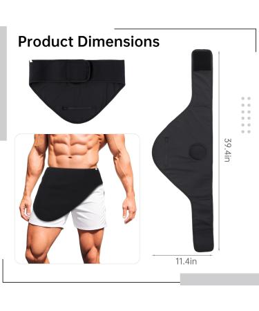 Adjustable Ostomy Belt 33-43 | Zippered Pouch Cover | Elastic Support Belt | Unisex Black Stealth Design - Buy Online on GoSupps.com