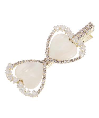 minkissy Hairpin Bling Hair Clip Minimalist Hair Clips Sparkling Hair Clip Glitter Heart Barrette Geometric Hair Pin Bowknot Hair Barrette Fashion White Rhinestones Miss Trinkets