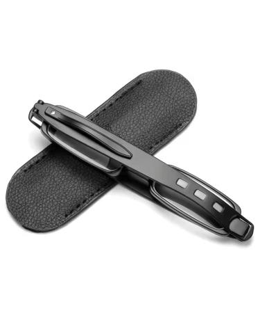 Lanomi compact foldable reading glasses women men 360 degrees rotation reading help light tr90 visual aid small narrow collapsible glasses with leather case black (blue light filter) 2.5 x