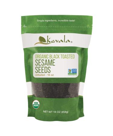 Kevala Organic Black Toasted Sesame Seeds Unhulled 16 oz (454 g)