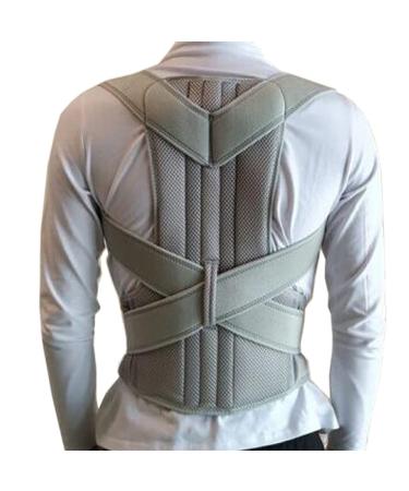 DFHBFG Alloy Bar Posture Corrector Trainer Waist Shoulder Back Brace Clavicle Support Slouching Hunching Adjustable(S Code) S code Gray