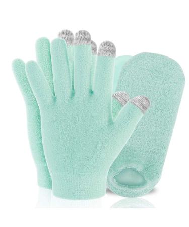 Codream Touch Screen Moisturizing Spa Gloves and Socks Set Gel Gloves and Socks Heal Eczema Cracked Dry Skin for Repair Treatment (Fuzzy Green) - Buy Online on GoSupps.com