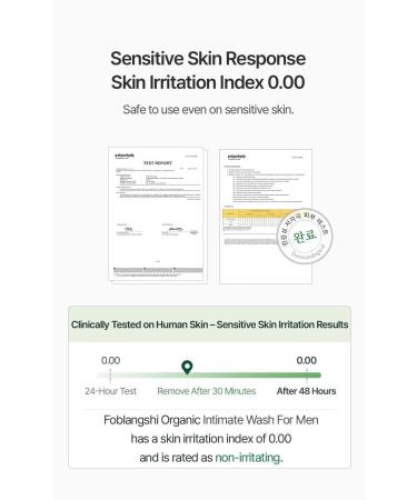 Foblangshi 100% Natural Ingredients Organic Men s Intimate Wash pH Balanced Gentle Daily Cleanser Odor Control Sulfate-Free Vegan Korea No.1 - Buy Online on GoSupps.com