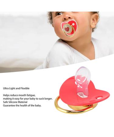 Personalized Bling Pacifier | Shiny Heart Shape Rhinestone Nipple | Perfect Newborn Gifts (Red) - Buy Online on GoSupps.com