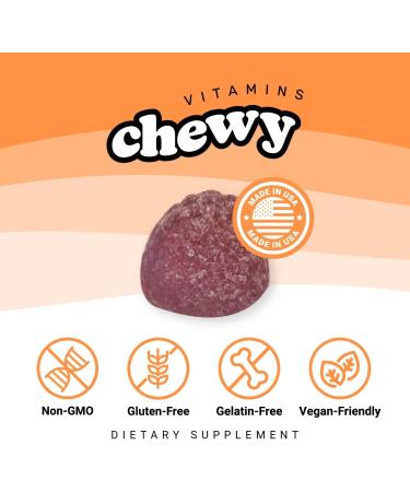 Vegan Iron Gummies with Vitamin C for Men and Women - 60 Grape Flavor Chewables | Non-GMO, Gluten-Free, Prenatal Support - Buy Online on GoSupps.com