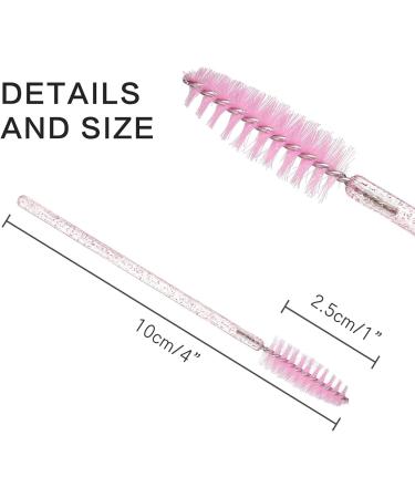 50 PCS Disposable Eyelash Brushes Mascara Wands - Crystal Pink | Makeup Applicator Tool Kit - Buy Online on GoSupps.com