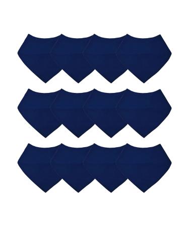 Royal Icon Baby Bandana Bibs - Stylish and Functional Baby Dribble Bibs 0-6 months - Soft and Absorbent Baby bibs 0-6 months - Perfect for Newborn Boys and Girls Bibs Set of 3/6 /12Pc 12 x Navy
