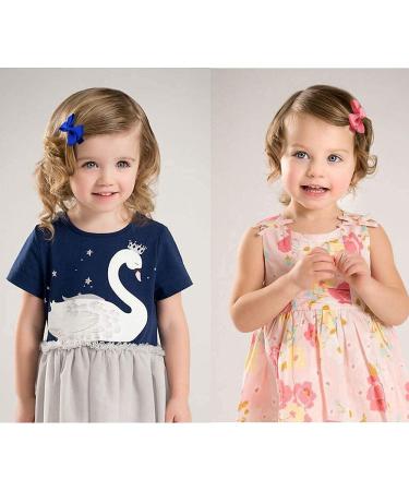 20 Pack Multi-Colored Hair Loops & Bow Clips for Baby Girls - Toddler Hair Accessories with Crocodile Charms & Ribbons - Buy Online on GoSupps.com