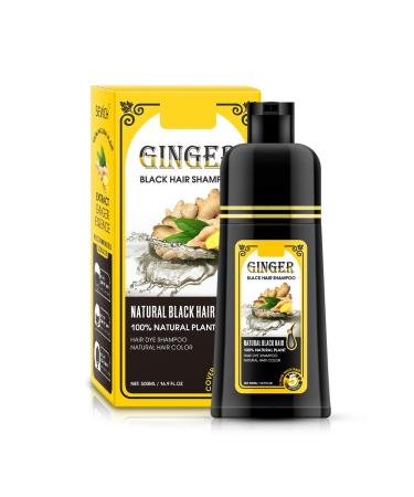 Ginger Black Hair Shampoo Hair Color Dye Semi Permanent Shampoo Instanty Black Hair Color Matter agent Last 30 days 5 Minutes Finsh 500ml.(Ginger fragrance) 16.91 Fl Oz (Pack of 1)