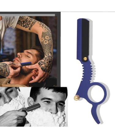 Buy Sonew Retro Barber Razor for Men - Straight Edge Wooden Handle Replaceable Blades & Beard Styling Set (Blue) - International Shipping Available - Buy Online on GoSupps.com