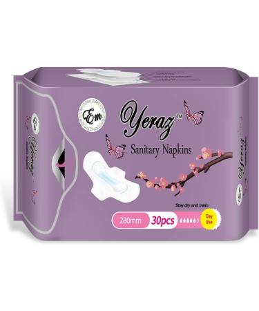 Em Yeraz Women Sanitary Pads Ultra-Thin with Wings | Fast Absorbency, Size 5, 30 Count - Day Use - Buy Online on GoSupps.com