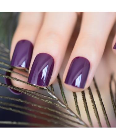 CoolNail Dark Violet False Fake Nail Tips Deep Purple Acrylic UV Nails Art Decoration Round Square Manicure Salon Tools 100C