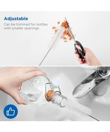 ECOOE 45cm Long Bottle Brush - Scratch-Free Cleaner for SodaStream Vases & Glass Bottles | Soft Plush Bommy Cleaning Brush - Buy Online on GoSupps.com