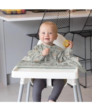 Vicloon Baby Bibs with Sleeves Coverall - Fox Grey | Waterproof Unisex Feeding Apron for Infant & Toddler 6 Months to 3 Years Old - Buy Online on GoSupps.com