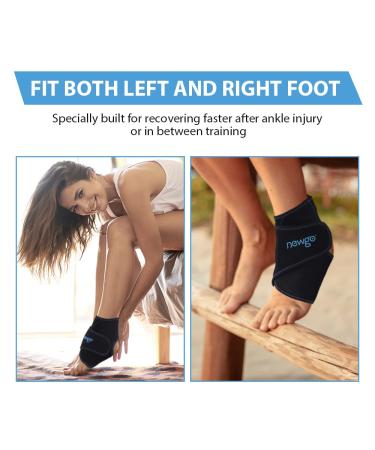 NEWGO Reusable Gel Ankle Ice Pack Wrap for Pain Relief - Hot Cold Therapy for Ankle Injuries, Swelling, Sprains, Achilles Tendonitis, Plantar Fasciitis - 1 Pack (Black) - Buy Online on GoSupps.com