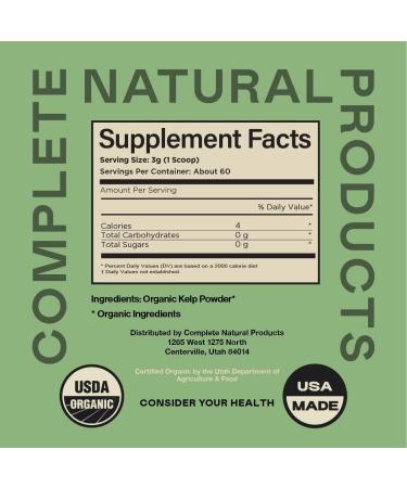 Organic Kelp Powder Supplement - 8oz Sea Kelp Seaweed for Thyroid Support & Digestion - Buy Online on GoSupps.com