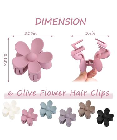 Large Flower Claw Clips for Thick Thin Curly Hair | Non Slip Matte Jaw Clips for Women | Strong Hold 3.15 Inch Daisy Hair Accessories - Buy Online on GoSupps.com
