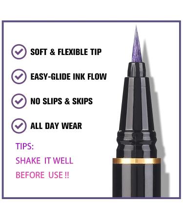 UCANBE 3PC Metallic Liquid Eyeliner Set - Blue, Purple, Silver Glitter Eye Liner Pen | Waterproof, Smudge Proof, Long Lasting Formula - Buy Online on GoSupps.com