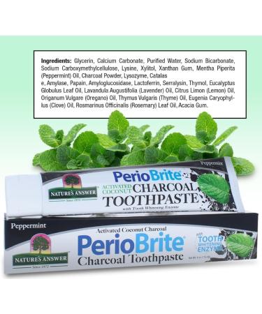 Natura's Answer PerioBrite Dentifrice naturel Charbon de bois Menthe poivr e 113 4 g - Buy Online on GoSupps.com