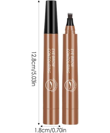 Four Claw Pen Waterproof Eyebrow Pen with 4 Forks Pencil Pen Liquid Pen Long Lasting Main Pen for Natural Makeup Light Brown - Buy Online on GoSupps.com