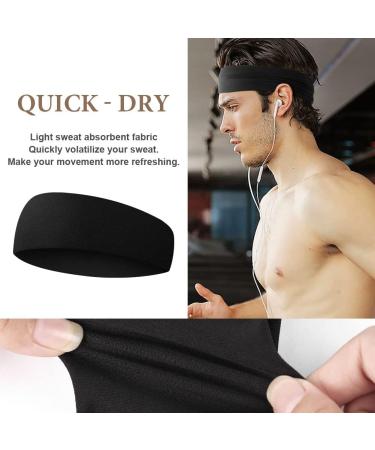 URAQT Sports Headband 2Pcs Elastic Head Bands Hairband Yoga Cotton Headbands Unisex Fitness Exercise Headwear Non-Slip Sweatband for Men and Women Sports Workout Running Cycling and Yoga 2pcs-Wide sport headband - Buy Online on GoSupps.com