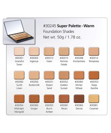 Graftobian HD Glamour Creme Foundation Warm Super Palette - 18 High Definition Warm Undertone Cream Shades - Buy Online on GoSupps.com