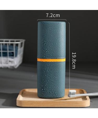 Travel Toothbrush Mug Set - 2 Plastic Holders for Bathroom & Travel (Pink & Blue) | Compact & Convenient - Buy Online on GoSupps.com