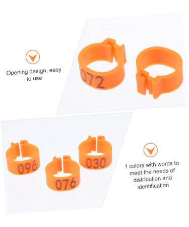 BESPORTBLE 200 Pcs Pigeon Anklet Pigeon Bands Numbered Bird Foot Band Pet Baby Quail Plastic Chicken Drumsticks 1.3X1.3CMx2pcs Orangex2pcs - Buy Online on GoSupps.com