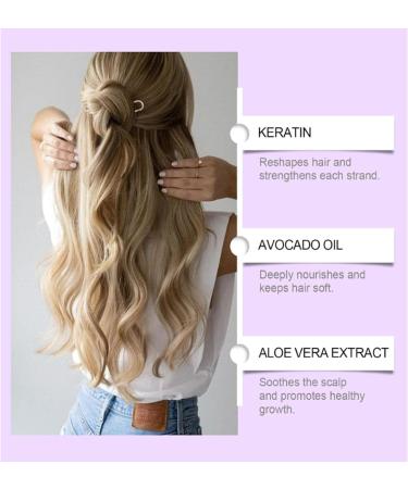 Purple Keratin Hair Mask Hair Mask Deep conditioning for Hair Hydrates & Restores Softness Enhancing Shine (2pcs) - Buy Online on GoSupps.com