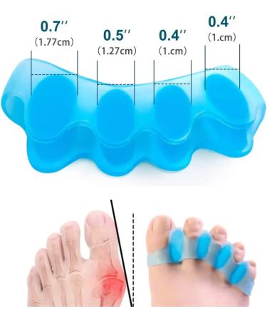 Toe Separators and Correctors for Men and Women - Bunion Pads, Yoga Toes, Hammer Toe Corrector (Blue) - Buy Online on GoSupps.com