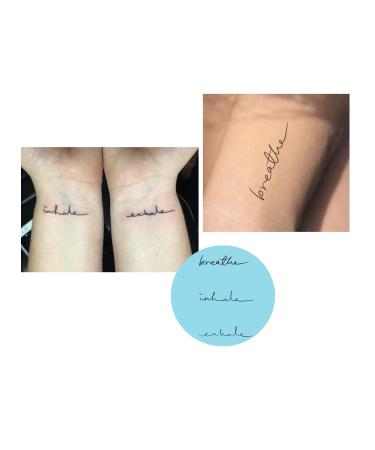 5X2Y Tattoo Tech, Long Lasting Temporary Tattoos, Last 1-2 Weeks, Waterproof, Semi Permanent Tattoo, Realistic look, No Adhesive, No reflection (Breathe Inhale Exhale)