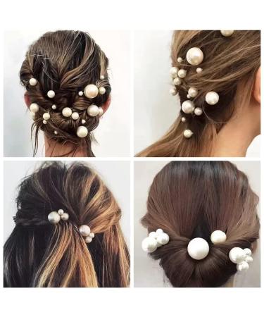 25 Pack Flower Leaf Pearl Bridal Hair Pins Clips - U-Shaped Barrettes with Rhinestone Crystal - Wedding Hair Accessories for Women, Girls, Brides - Buy Online on GoSupps.com