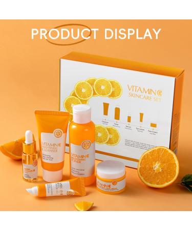 5 Piece Vitamin C Skincare Set Moisturizing Face Skin Care Kit With Facial Cleanser Face Serum Face Cream Eye Cream Toner For Hydrating Skin Anti-Aging Skincare Gift Set For Teenage Girls - Buy Online on GoSupps.com