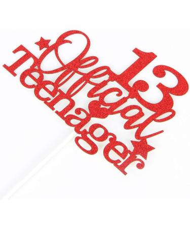 Tenhaisi Gilttery Red 13 Ofiicial Teenager Cake Topper Happy 13 Teenager Birthday Cake Topper Cheers to 13 Years Decoration - Buy Online on GoSupps.com
