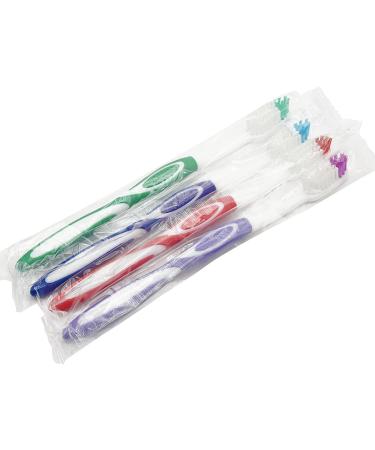 FactorDuty 100 Pieces Toothbrushes Individually Wrapped Medium Standard Classic Soft