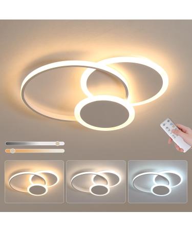 LXJCSM LED ceiling lamp 39W Creativity Round ceiling lamp 52cm white lamp living room dimmable with remote control 3000k-6000k lamp bedroom kitchen lamp for bedrooms living room children's room white52cm 52cm