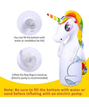 Melanie's Power Inflatable Unicorn Punching Bop Bag - Kids & Adults Sandbags Boxing Target with Toss Rings - Buy Online on GoSupps.com