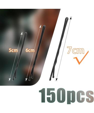 150pcs Black Hair Grips 7cm/2.75in Long Bobby Pins for Women & Girls - Ideal for Makeup & Hair Styling - Buy Online on GoSupps.com