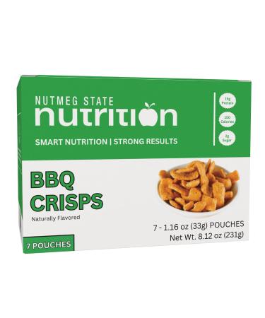 Nutmeg State Nutrition - High Protein Crisps Protein Chips 15g Protein 150 Calories 2g Sugar Diet Snacks Keto 7 Servings Per Box (1 Box Barbecue) Barbecue 1 Count (Pack of 1)