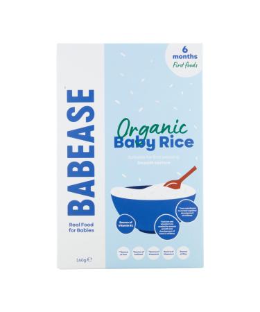Babease Premium Organic Stage 1 Baby Rice Weaning 4 Months+ Natural Baby Food 160g