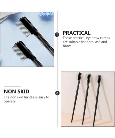 LALAFINA Combs Separator Comb Brow Needle for Eyelashes Metal Brush Define Brushes Stainless Steel Grooming Stain Tool Women Makeup with Applicator Teeth Tools Separation Mascara Curler 14X2X0.5CM Black - Buy Online on GoSupps.com