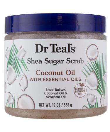 Dr. Teal's Coconut Oil Shea Sugar Scrub 19oz - Exfoliating Body Scrub - Buy Online on GoSupps.com