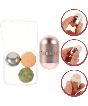 FRCOLOR Volcanic Stone Ball Beauty Massage Roller Set - Tighten & Refresh Facial & Eye Massagers - Oil Absorbing Pink Roller for All Skin Types - Buy Online on GoSupps.com