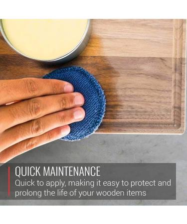 Wood Wax with Applicator - Food Grade Coconut Oil & Beeswax for Cutting Boards Bowls & Wooden Utensils - Eco-Friendly Care - Buy Online on GoSupps.com