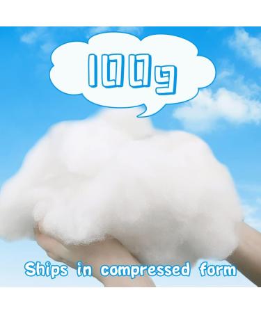 100g Premium Polyester Fiberfill for Pillow Filling & DIY Crafts - Recycled Fiber, High Resilience Stuffing for Christmas Dolls & Home Decor - 3.5oz - Buy Online on GoSupps.com