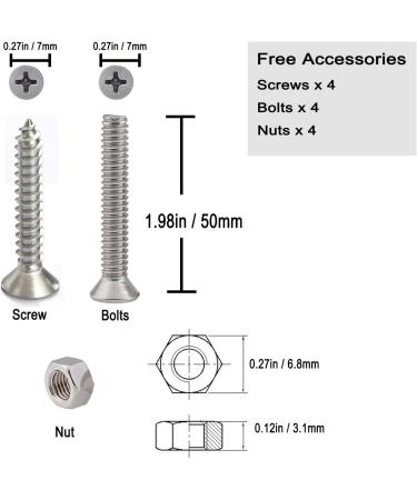 ZOMCHAIN 4 inch Boat Cleat Open Base Dock Cleat | 316 Stainless Steel Mooring Accessories (2PCS) with Installation Screws - Buy Online on GoSupps.com