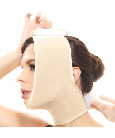 Face Mask Lifting Anti-Sagging Double Chin Reducer Cheek Neck Slimming Belt - Beige - Buy Online on GoSupps.com