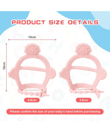 Vicloon Baby Silicone Teething Rings - BPA-Free Lion Bite Toys for 3+ Months - 2PCs Set in Pink - Dental Aid & Massage - Buy Online on GoSupps.com