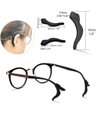 Anti-slip Silicone Temple Tips for Eyeglasses - Black & Clear - Buy Online on GoSupps.com